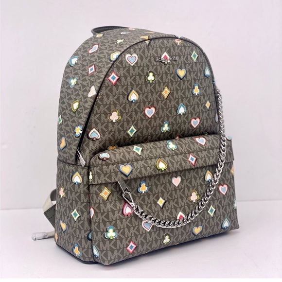 Michael Kors Slater Medium Printed Signature Logo Backpack - Picture 8 of 9